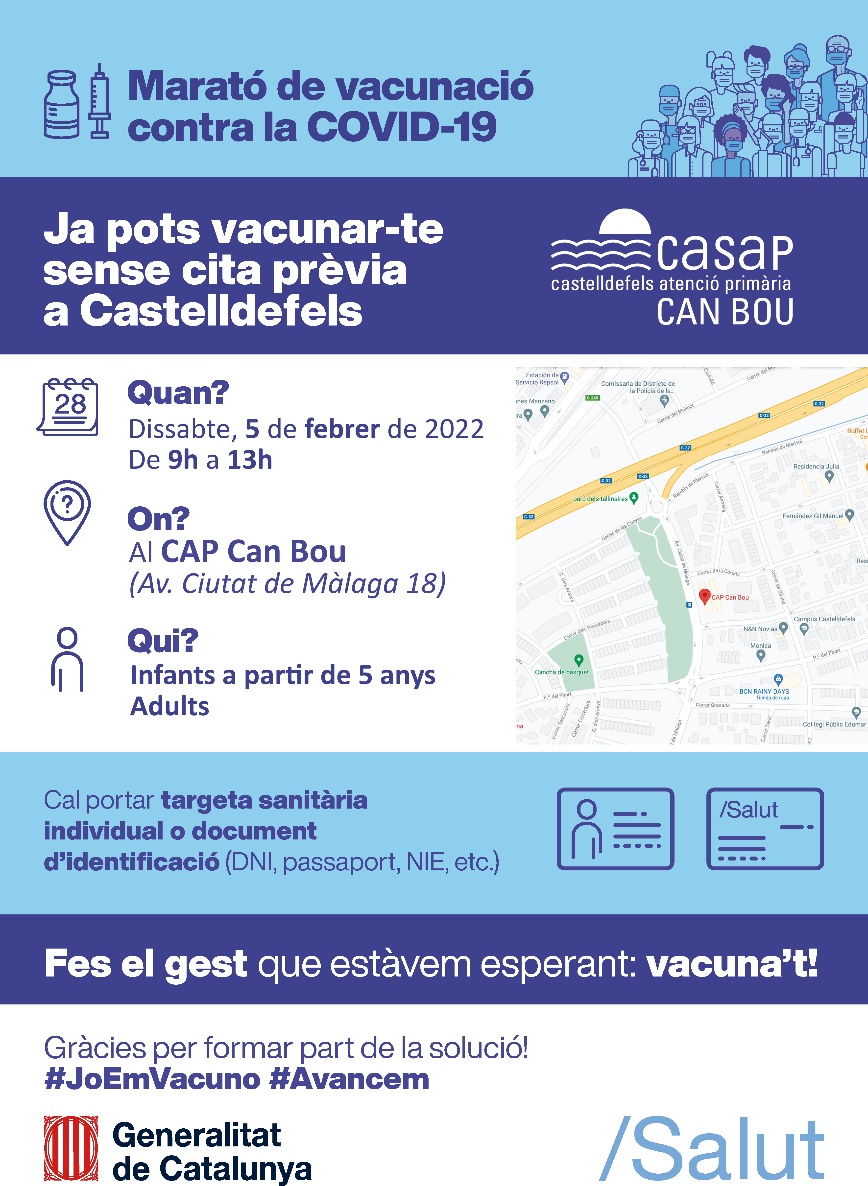 Vacuna sense cita Castelldefels CanBou 5 febrer 2022